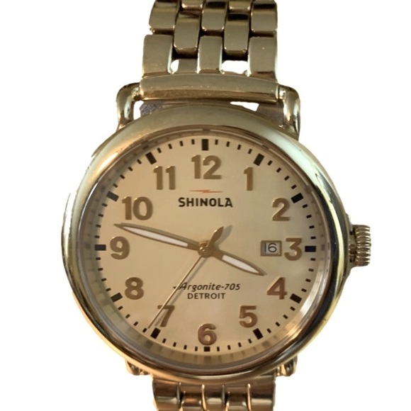 Shinola Accessories Shinola Runwell Argonite 75 Unisex 40mm Watch With Rare Gold Face And